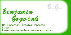 benjamin gogolak business card