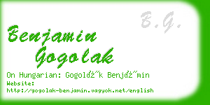 benjamin gogolak business card